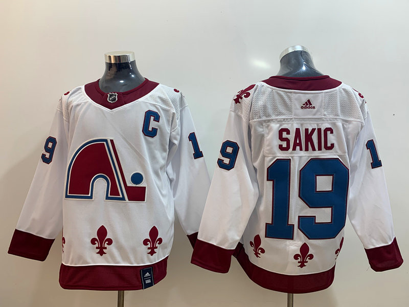 Avalanche 19 Joe Sakic White 2020 21 Reverse Retro Adidas Jersey