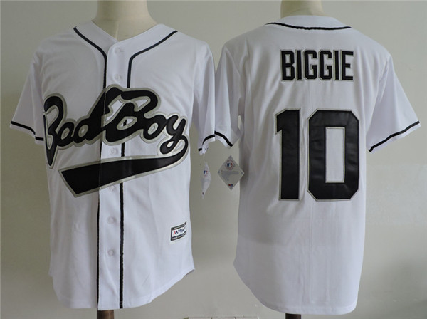 Bad Boy 10 Biggie Smalls White Movie Cool Base Jersey