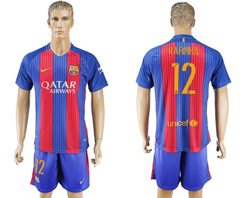 Barcelona 12 Rafinha Home Soccer Club Jersey