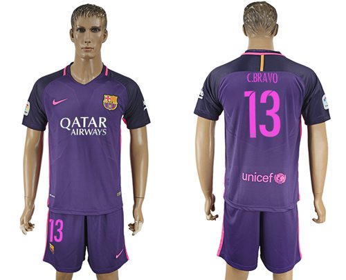 Barcelona 13 CBravo Away Soccer Club Jersey