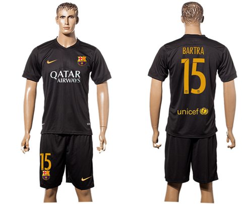 Barcelona 15 Bartra Black Soccer Club Jersey