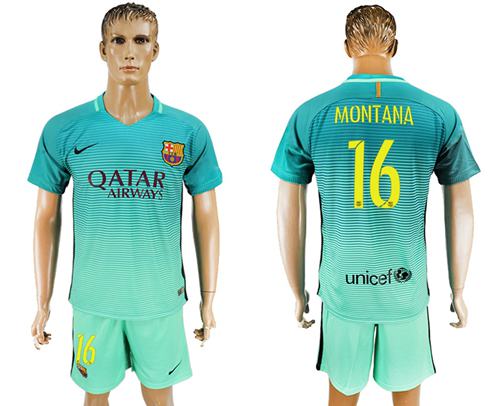 Barcelona 16 Montana Sec Away Soccer Club Jersey