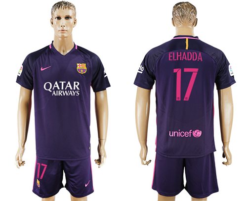 Barcelona 17 Elhadda Away Soccer Club Jersey