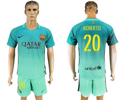 Barcelona 20 Roberto Sec Away Soccer Club Jersey