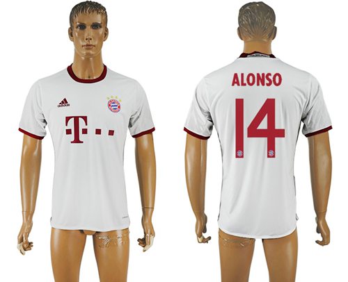 Bayern Munchen 14 Alonso White Soccer Club Jersey