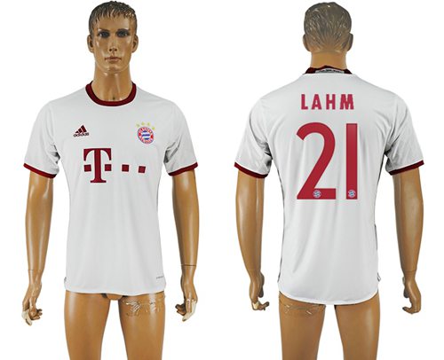 Bayern Munchen 21 Lahm White Soccer Club Jersey