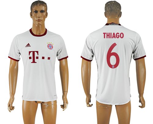 Bayern Munchen 6 Thiago White Soccer Club Jersey