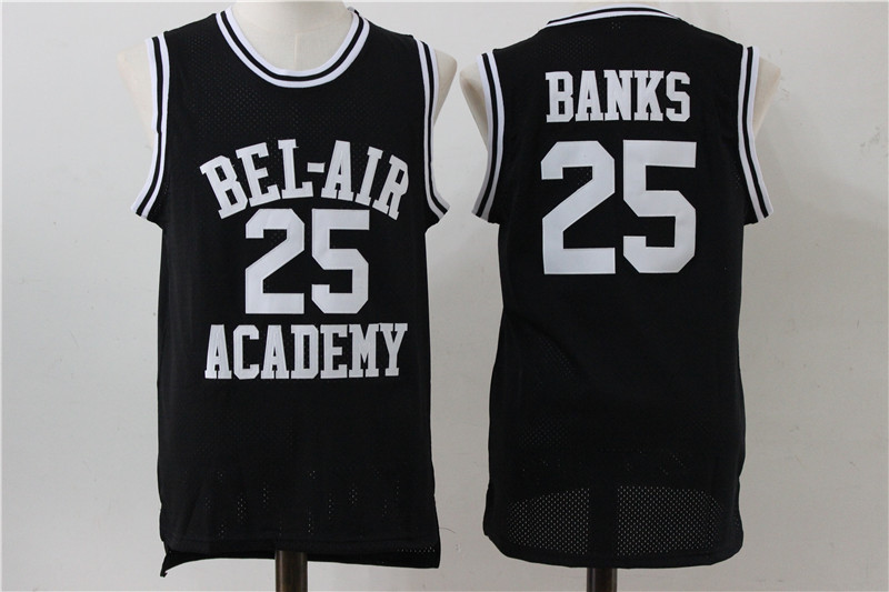 Bel Air Academy 25 Carlton Banks Black Stitched Movie Jersey