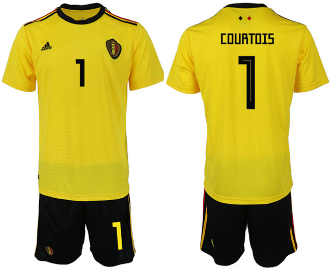 Belgium 1 COURTOIS Away 2018 FIFA World Cup Soccer Jersey