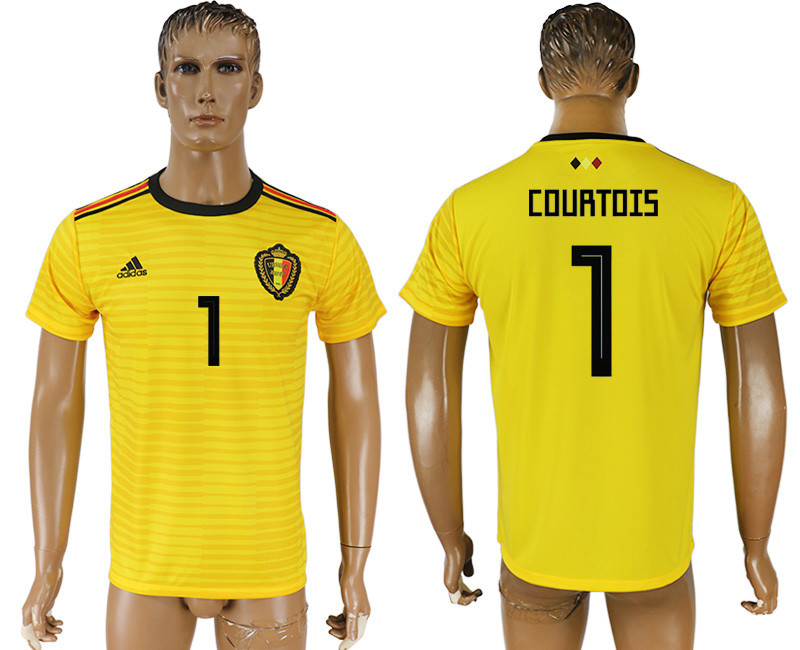 Belgium 1 COURTOIS Away 2018 FIFA World Cup Thailand Soccer Jersey