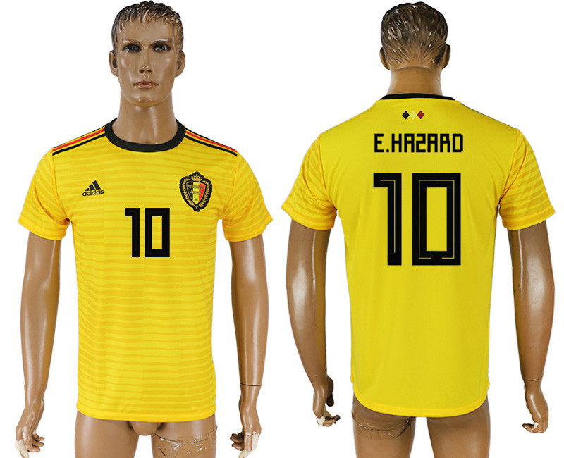 Belgium 10 E. HAZARD Away 2018 FIFA World Cup Thailand Soccer Jersey