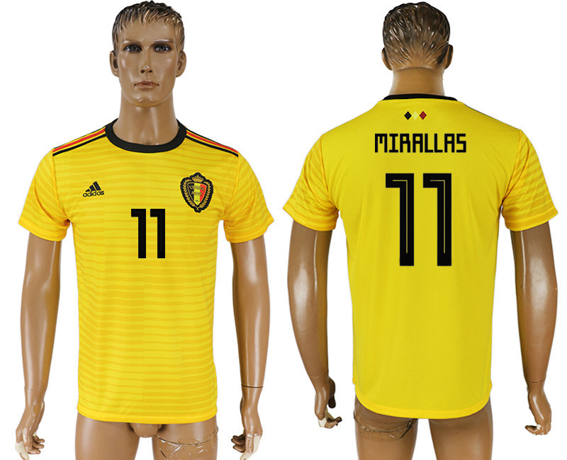 Belgium 11 MIRALLAS Away 2018 FIFA World Cup Thailand Soccer Jersey