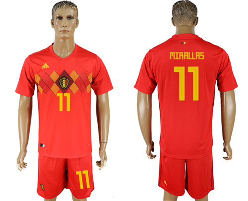 Belgium 11 MIRALLAS Home 2018 FIFA World Cup Soccer Jersey