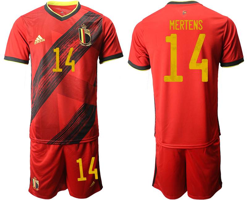 Belgium 14 MERTENS Home UEFA Euro 2020 Soccer Jersey