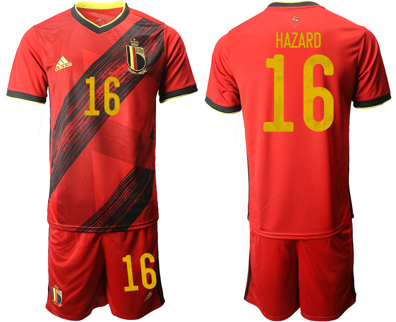 Belgium 16 HAZARD Home UEFA Euro 2020 Soccer Jersey