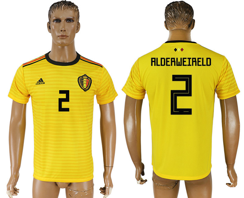 Belgium 2 ALDERWEIRELD Away 2018 FIFA World Cup Thailand Soccer Jersey