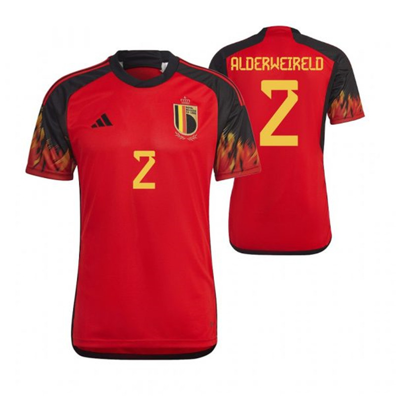 Belgium 2 ALDERWEIRELD Home 2022 FIFA World Cup Thailand Soccer Jersey