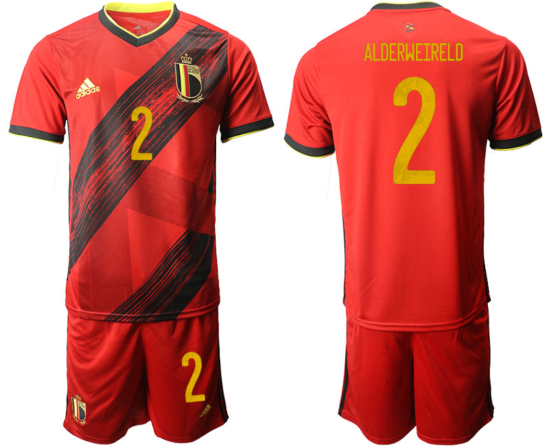 Belgium 2 ALDERWEITELD Home UEFA Euro 2020 Soccer Jersey