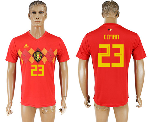 Belgium 23 CIMAN Home 2018 FIFA World Cup Thailand Soccer Jersey