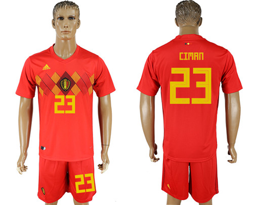 Belgium 23 CIMRN Home 2018 FIFA World Cup Soccer Jersey