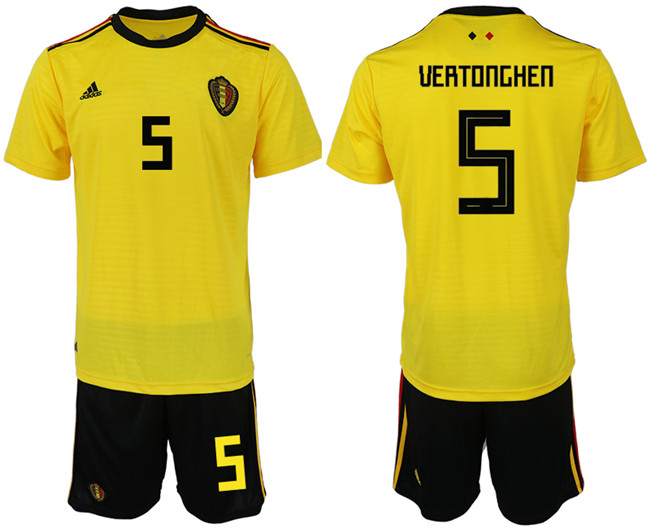 Belgium 5 VERTONGHEN Away 2018 FIFA World Cup Soccer Jersey