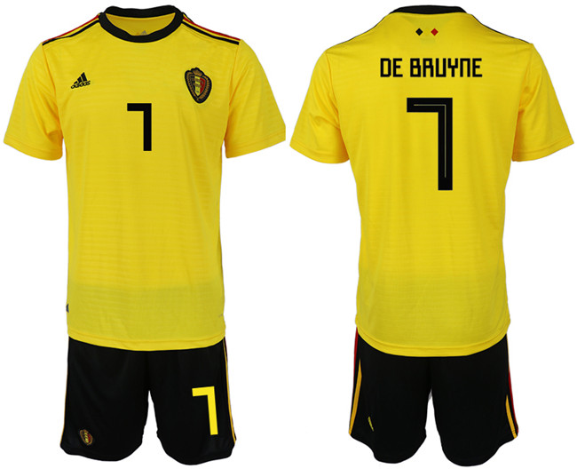 Belgium 7 DE BRUYNE Away 2018 FIFA World Cup Soccer Jersey