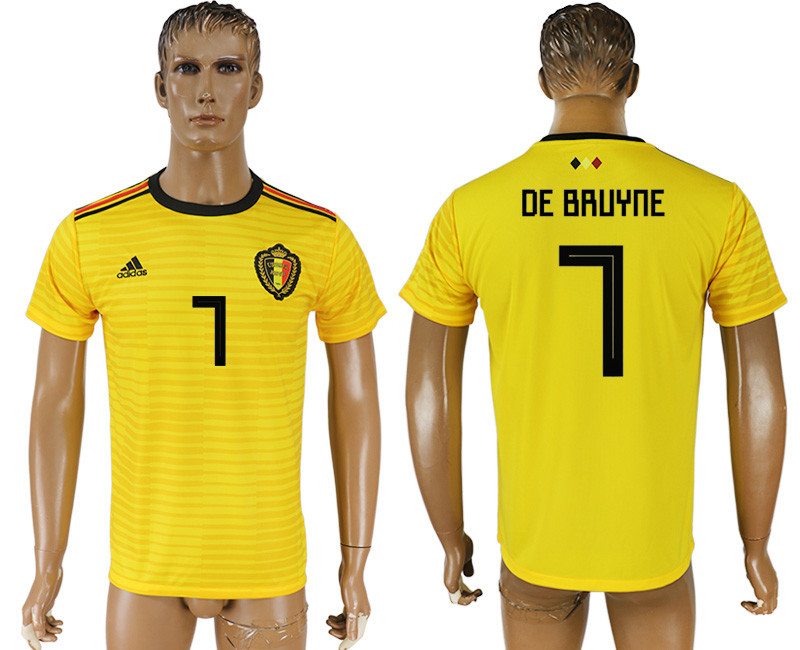 Belgium 7 DE BRUYNE Away 2018 FIFA World Cup Thailand Soccer Jersey