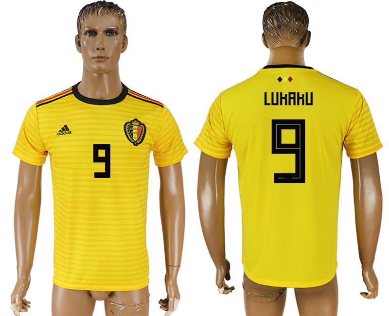 Belgium 9 LUKAKU Away 2018 FIFA World Cup Thailand Soccer Jersey