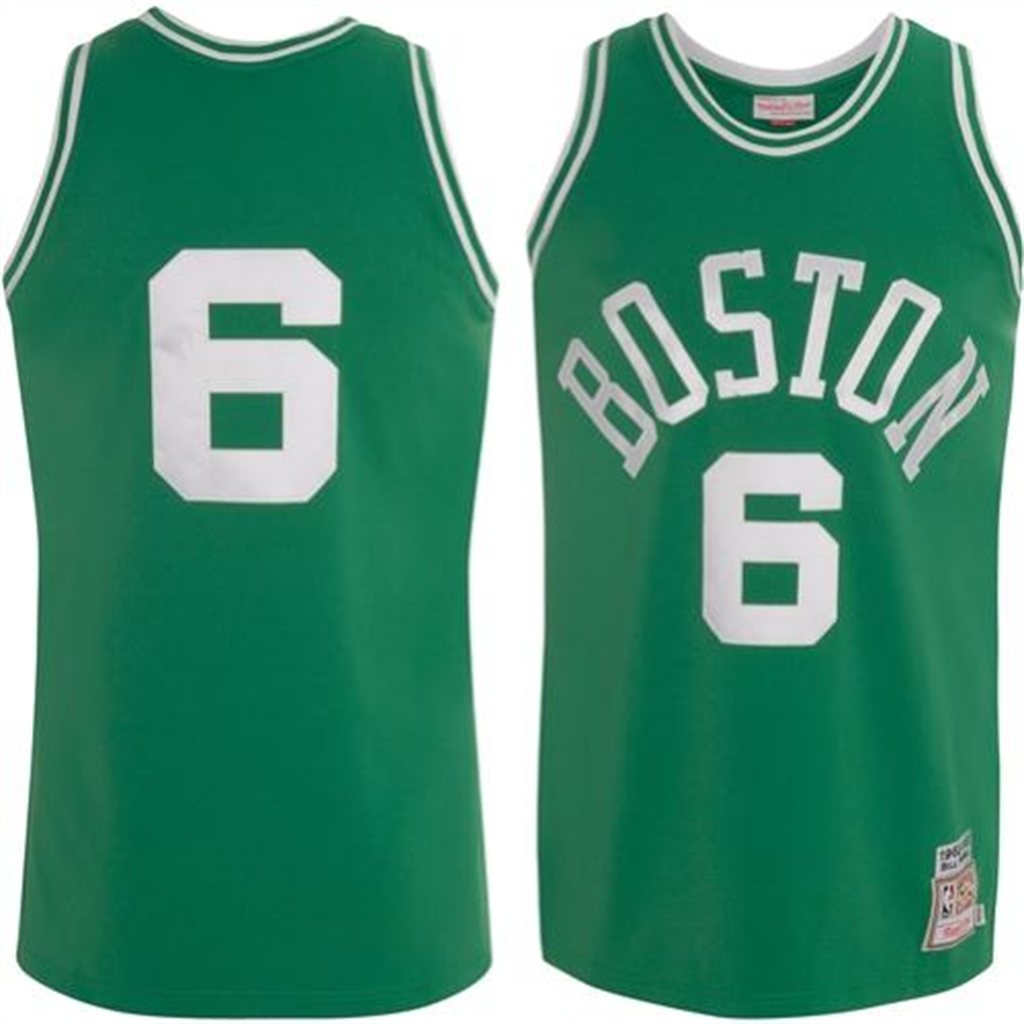 Boston Celtics #6 Bill Russell 1962 63 Mitchell & Ness Authentic Jersey