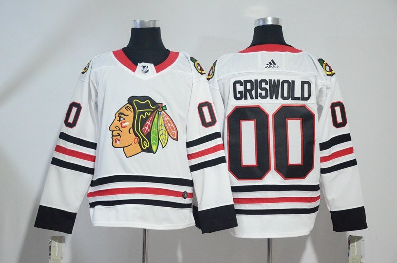 Blackhawks 00 Clark Griswold White  Jersey