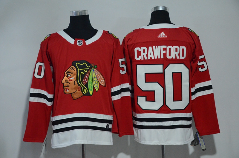 Blackhawks 50 Corey Crawford Red  Jersey