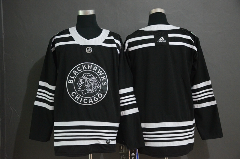 Blackhawks Blank Black 2019 Winter Classic  Jersey