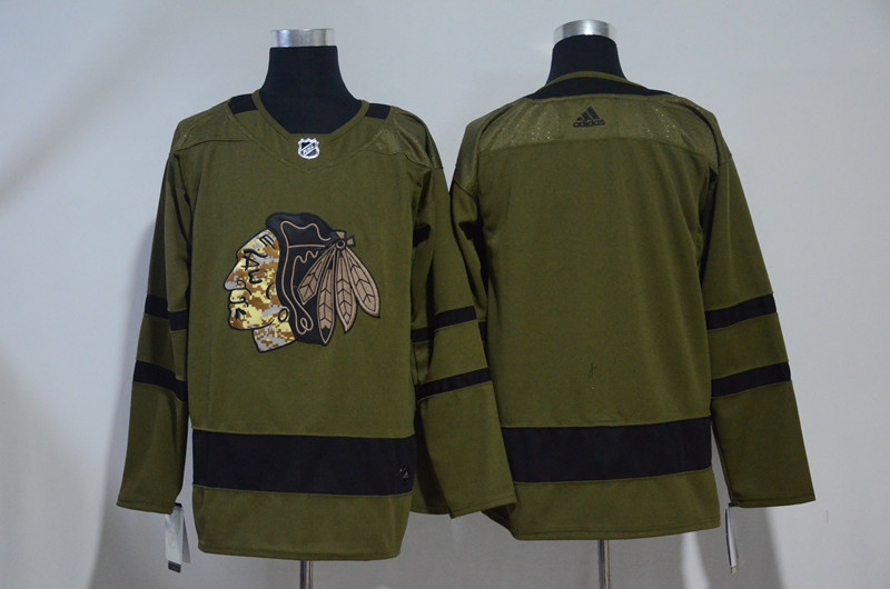 Blackhawks Blank Olive  Jersey