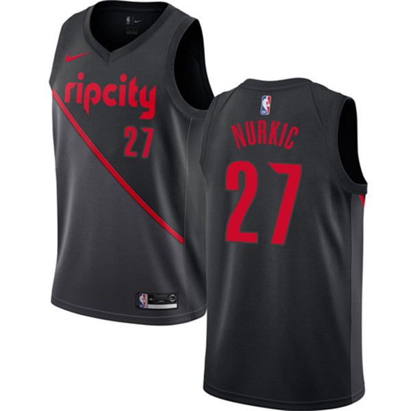 Blazers #27 Jusuf Nurkic Black Basketball Swingman City Edition 2018 19 Jersey