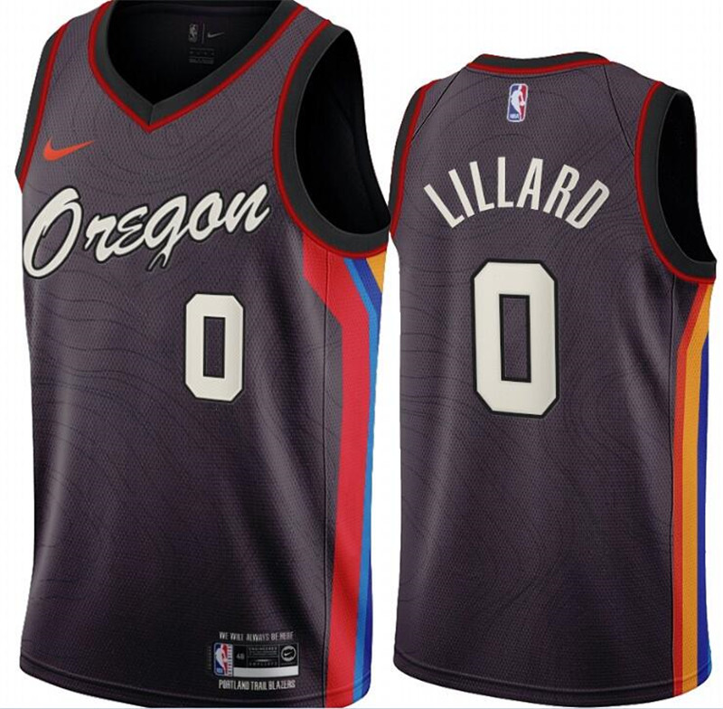 Blazers 0 Damian Lillard Black 2020 21 City Edition Swingman Jersey