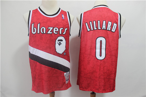 Blazers 0 Damian Lillard Red 2018 19 Hardwood Classics Jersey