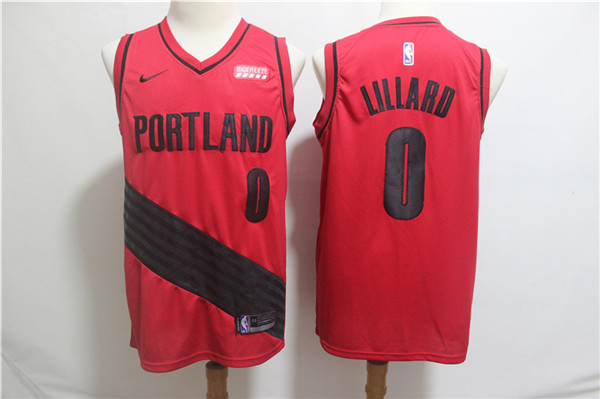 Blazers 0 Damian Lillard Red City Edition Nike Swingman Jersey