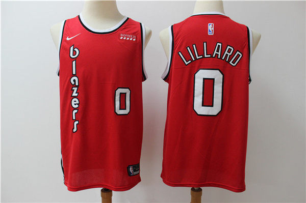 Blazers 0 Damian Lillard Red Nike Swingman Jersey