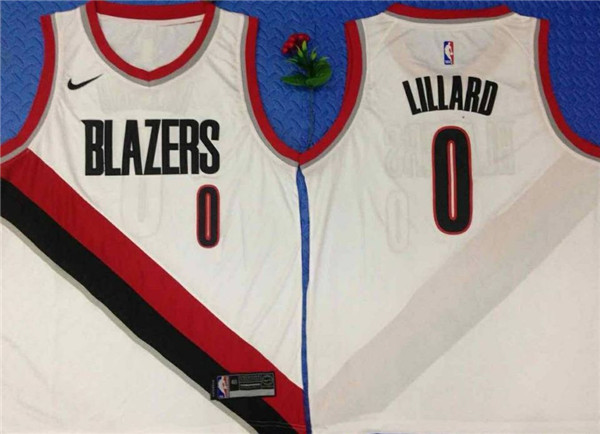 Blazers 0 Damian Lillard White City Edition Nike Swingman Jersey