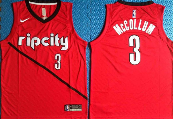 Blazers 3 C.J. McCollum Red City Edition Nike Swingman Jersey