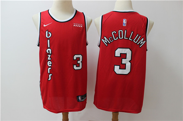 Blazers 3 C.J. McCollum Red Nike Swingman Jersey
