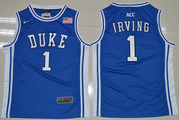 Blue Devils 1 Kyrie Irving Blue Basketball Stitched NCAA Jersey