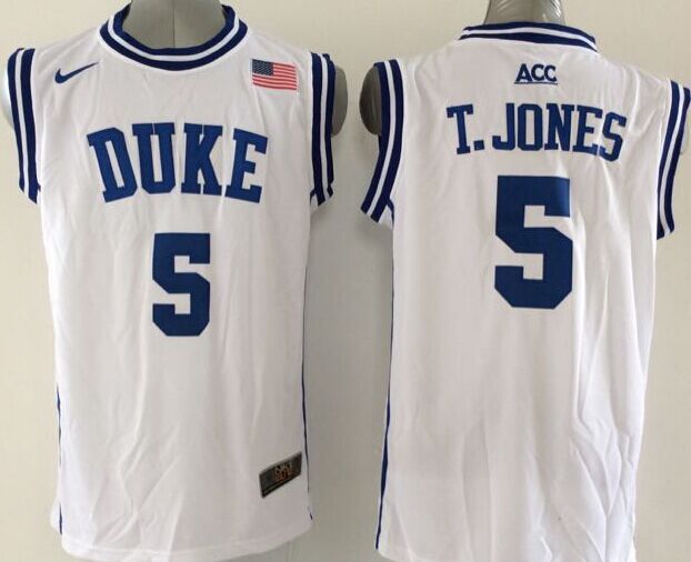 Blue Devils 5 Tyus Jones Royal White Basketball Elite Stitched NCAA Jerseys