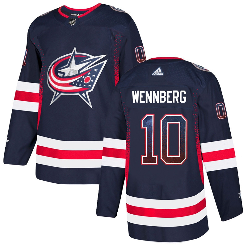 Blue Jackets 10 Alexander Wennberg Navy Drift Fashion  Jersey