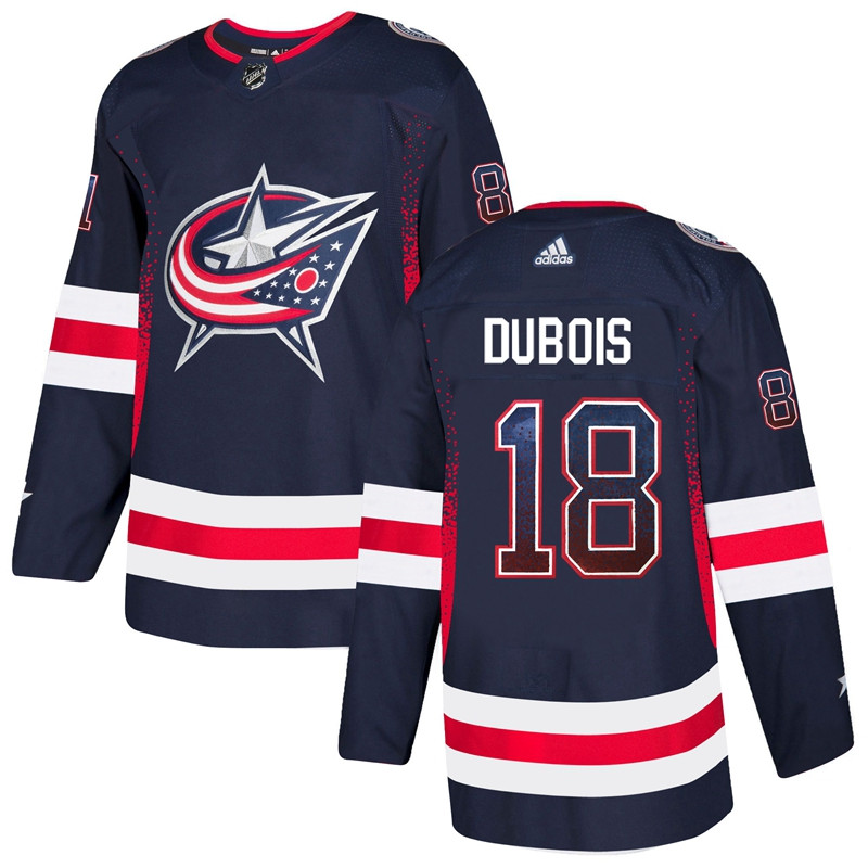 Blue Jackets 18 Pierre Luc Dubois Navy Drift Fashion  Jersey