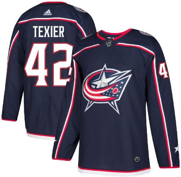 Blue Jackets 42 Alexandre Texier Navy Adidas Jersey