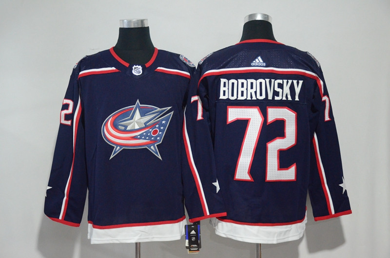 Blue Jackets 72 Sergei Bobrovsky Navy  Jersey