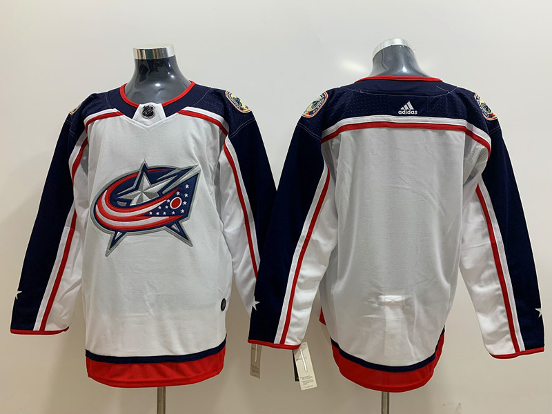 Blue Jackets Blank White  Jersey