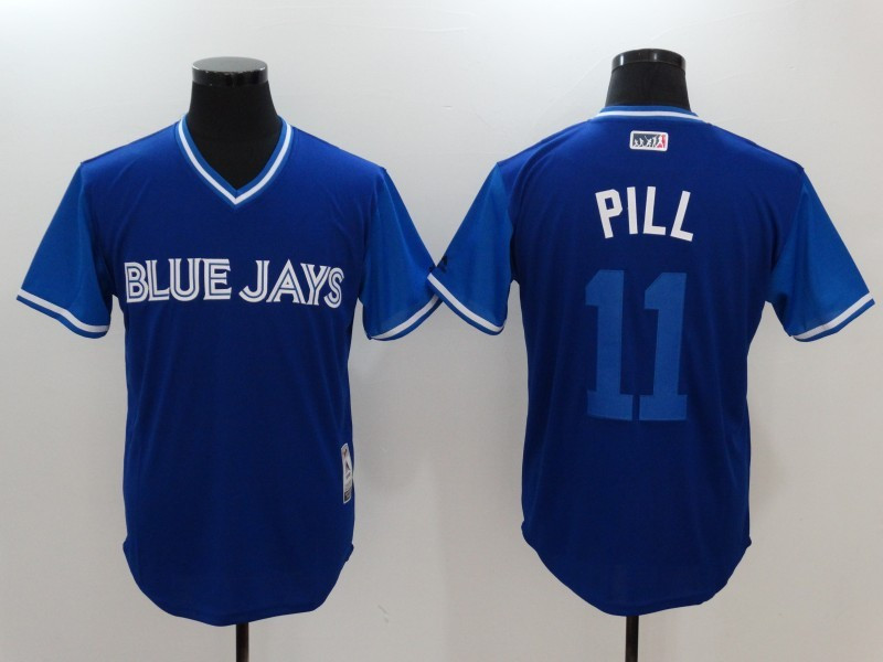 Blue Jays 11 Kevin Pillar Pill Majestic Royal 2017 Players Weekend Jersey