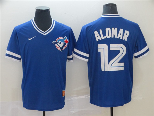 Blue Jays 12 Roberto Alomar Royal Throwback Jersey